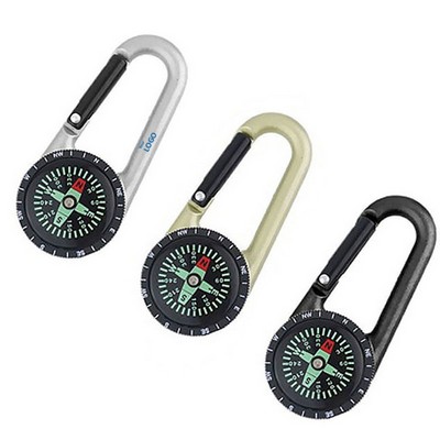 Zinc Alloy Carabiner with Compass