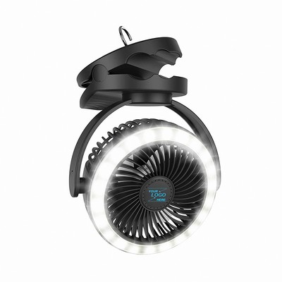 Rechargeable Camping Fan with Lantern and Hanging Hook