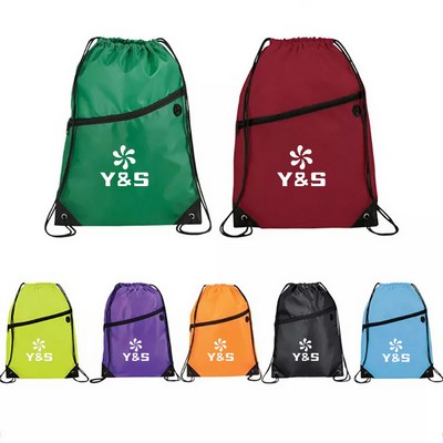 Drawstring Backpack W/Zipper