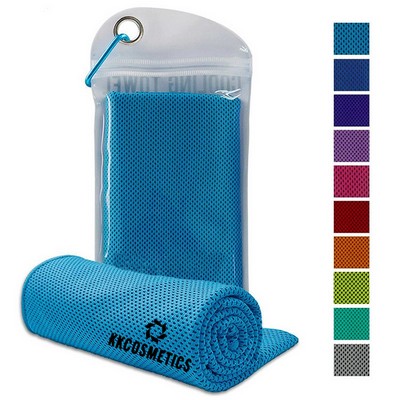 Soft Breathable Chilly Towel With Carabiner Clip 40"x12"