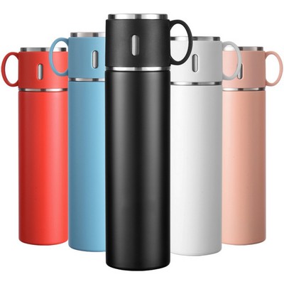 Premium 14oz Stainless Steel Wide-Mouth Bottle with Cup