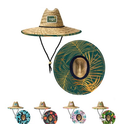 Lifeguard Straw Hat w/Custom Patch MOQ 50pcs