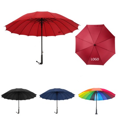 43" Arc Windproof Umbrella Classic Straight Stick Handle with Easy Grip