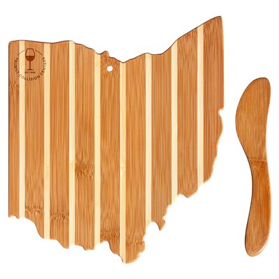 Ohio Charcuterie Board with Spreader Knife Gift Set