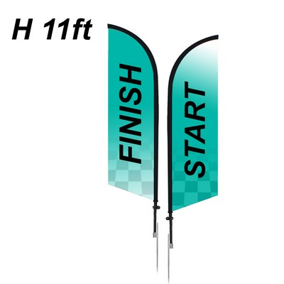 11' Custom Feather Flag Kit - Double Sided With Spike Base