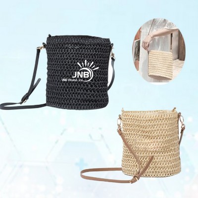 Straw Bucket Tote