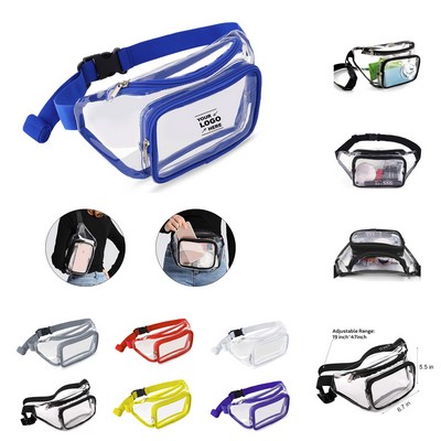 Unisex PVC Clear Fanny Pack With 2 Pockets