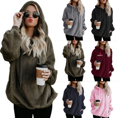 Women'S Oversized Fuzzy Pullover Hoodies