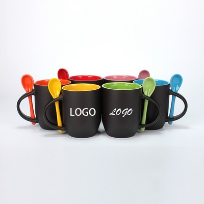 11oz Ceramic Heat Sensitive Mug with spoon