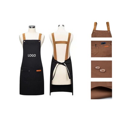 Apron With Adjustable Straps And Large Pockets