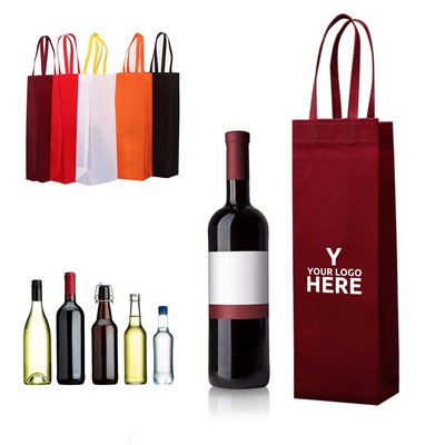 Non Woven Single Wine Bottle Tote Bag