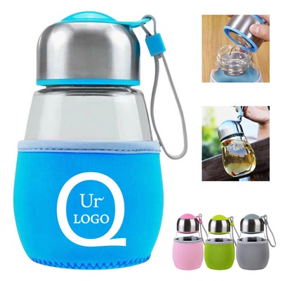 13.5 Oz. Glass Water Bottle W/ Neoprene Sleeve