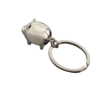 Zinc Alloy 3D Pig Keychain