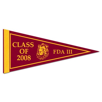 Colored Felt Pennant w/ 1" Sewn Strip (8"x18")