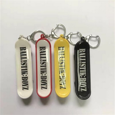 Full color process Epoxy domed skateboard shape plastic keychain