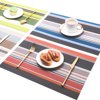 Customized PVC Eco-friendly Striped Insulated Placemat