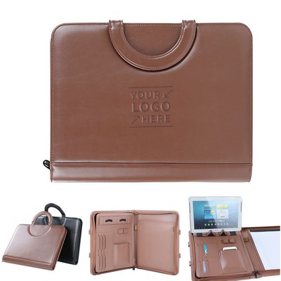 A4 Leather Business Manager Clipboard Folder Tote Bag