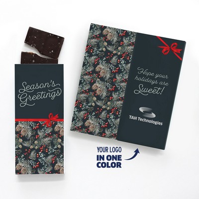 One Color Foil-Stamped Stock Pine Boughs & Berries Sweeter Cards with Sea Salt Caramel Chocolate Bar