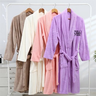 Universal Coral Velvet Bathrobe - Soft and Absorbent Bath Towel