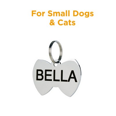 Small Size Metal Bow Tie Shape Pet ID Tags Dog And Cat Tag For Small Size Dogs and Cats