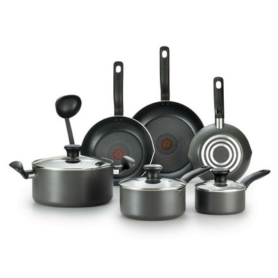 T-fal Initiatives Non-Stick 10-Piece Cookware Set - Black