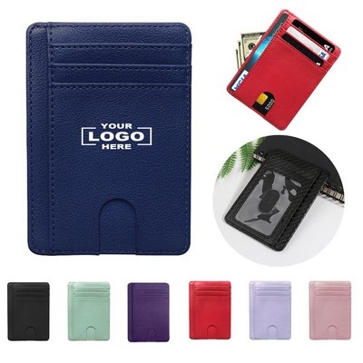 RFID Blocking Leather Wallet Card Holder