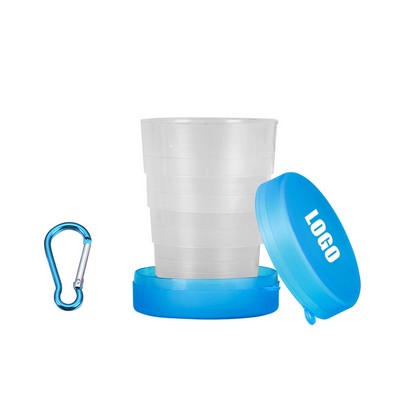 Translucent Plastic Collapsible Cup with Carabiner