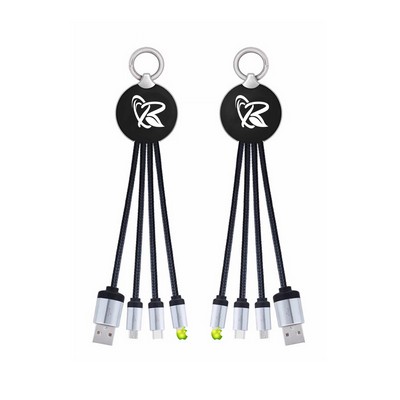 3 In 1 Charging Cable With Led Light Up Logo