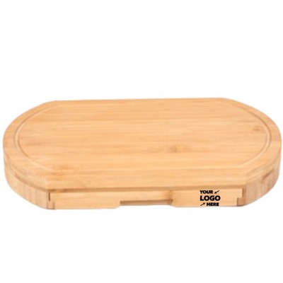 Premium Bamboo Cheese Board Set With Hidden Drawer