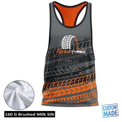 Unisex and Kids' Sublimation Racerback Tank Top - 160G Brushed Milk Silk