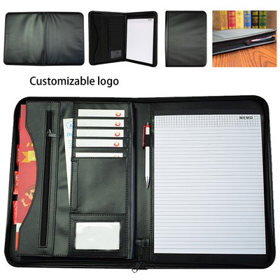 A4 Multi-Function PU Zipper Folder