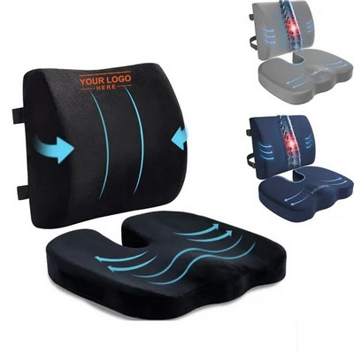 Seat Cushion and Lumbar Support for Office Chair Car