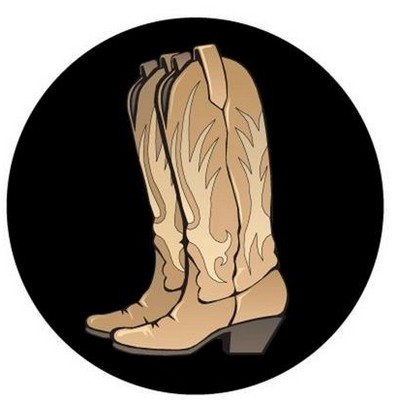 Cowboy Boots Round Metal Photo Magnet (2 1/2")