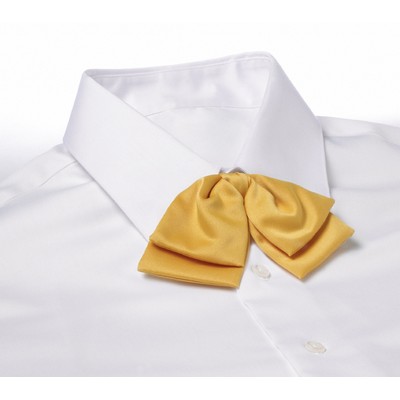 Gold Adjustable Band Polyester Satin Floppy Bow Tie