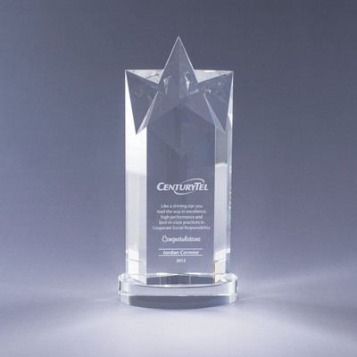 10" Rising Star Crystal Award with Base