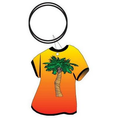 Palm Tree T Shirt Executive Key Chain w/Mirrored Back (4 Square Inch)