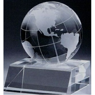 Large Crystal Desktop Globe Award