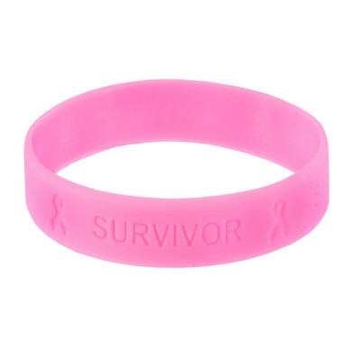 Pink Ribbon Silicone Survivor Bracelet