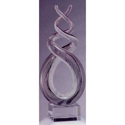 Art Glass Sculpture - 9.5" Twisted Loops