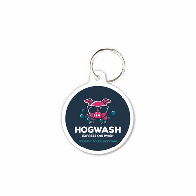 Plastic Key Tag w/Key Ring - 23 Mil (1 7/8"x2 3/16")