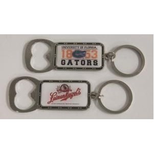 Bottle Opener Key Tag w/Rectangular Dome