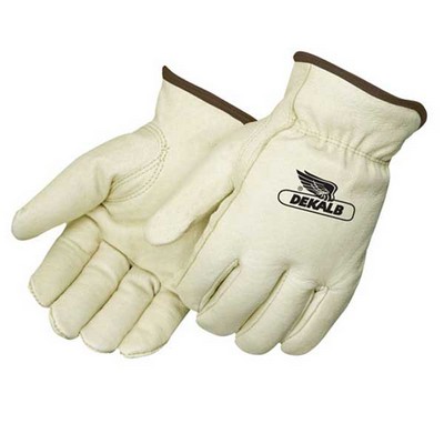 Insulated Standard Grain Pigskin Driver Gloves w/ Fleece Lining