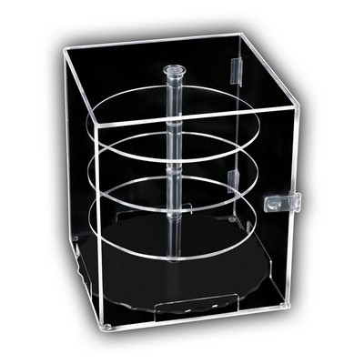 Square Short-Rise Locking Case W/ Rotating Shelves (14"x12"x12")