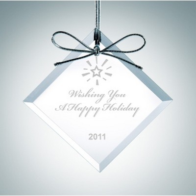 Premium Square Diamond Clear Glass Ornament