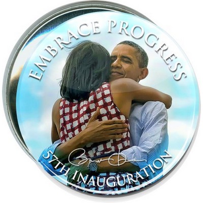 Political - Obama, Embrace Progress, Inauguration - 3 Inch Round Button