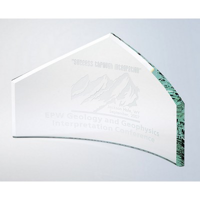 Supreme Beveled Peak Jade Glass Award, Large (13"x7")