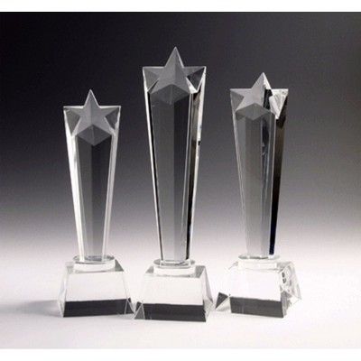 Star Tower Optic Crystal Award (3"x10")