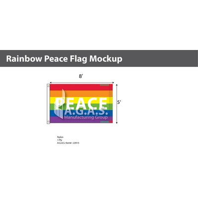 Rainbow Peace Deluxe Flag 5'X8'