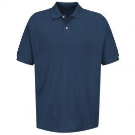 Red Kap™ Men's Short Sleeve Basic Pique Polo w/No Pocket - Navy Blue