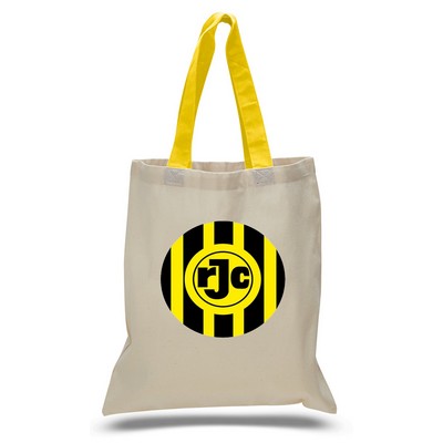 Tote with Yellow Colored Handles (Printed)